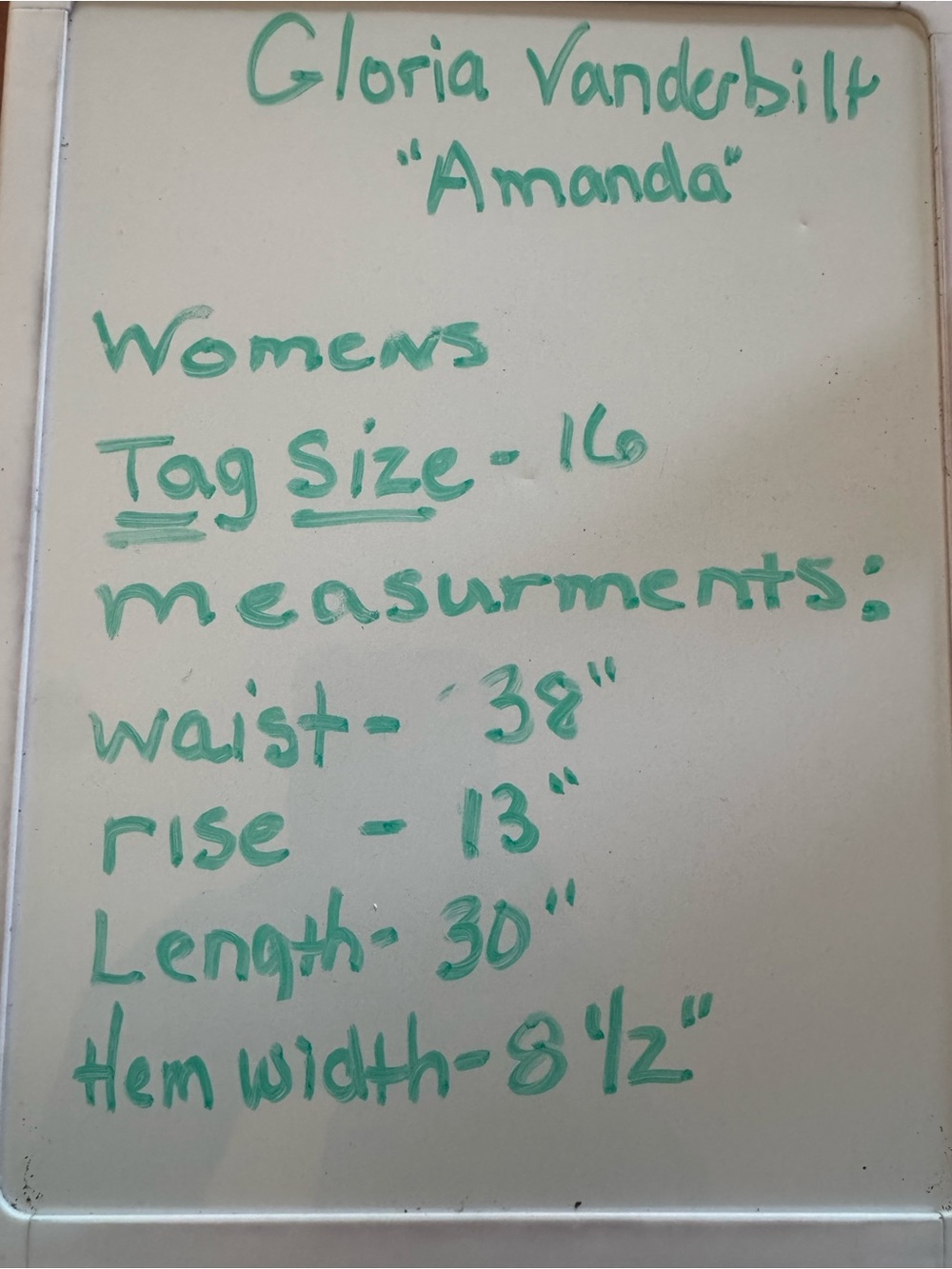 Gloria Vanderbilt Amanda Jeans Womens 16 High Rise Tapered Dark Wash - Picture 8 of 8